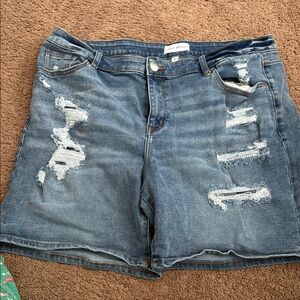 Lane Bryant Blue Distressed Jean Shorts